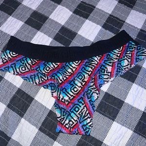 VS Pink Lace Cheekster Rainbow with Black Band Size M